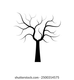 Icono de árbol seco ilustrado sobre fondo