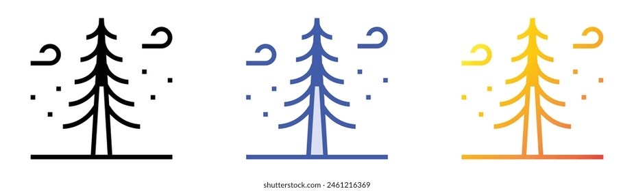 dry tree icon. Linear, Blue Fill and Gradient Style Design Isolated On White Background