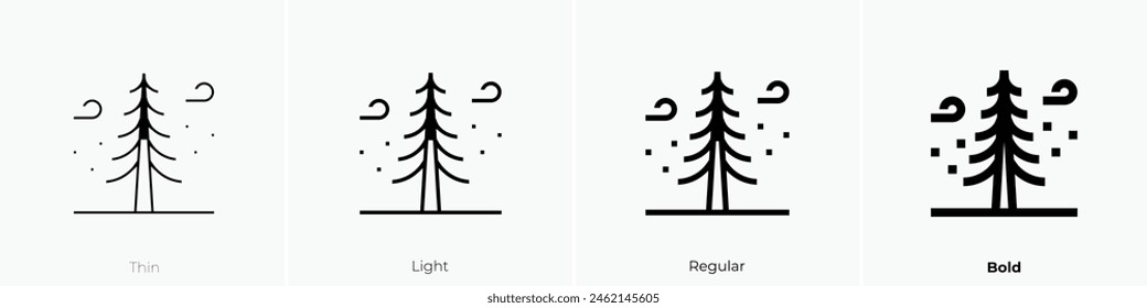 dry tree icon. Thin, Light Regular And Bold style design isolated on white background