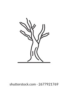 Icono de árbol seco, Vector mejor icono de línea.