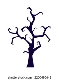 dry tree isolated icon flat