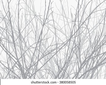 Dry tree isolated vector banner, branch stick silhouette background, wood view backdrop, forest scene shadow, wild jungle outline