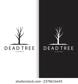 Dry Tree Logo, Dead Tree Plant Design Vector Silhouette Illustration Template