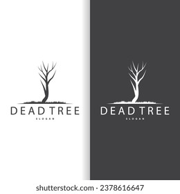 Dry Tree Logo, Dead Tree Plant Design Vector Silhouette Illustration Template