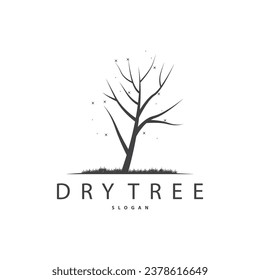 Dry Tree Logo, Dead Tree Plant Design Vektor Silhouette Illustration Vorlage