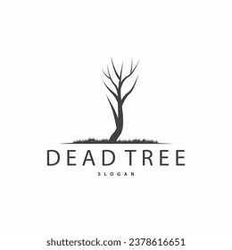 Dry Tree Logo, Dead Tree Plant Design Vector Silhouette Illustration Template
