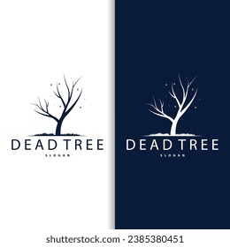 Dry Tree Logo, Dead Tree Plant Design Vector Silhouette Illustration Template