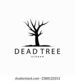 Dry Tree Logo, Dead Tree Plant Design Vector Silhouette Illustration Template