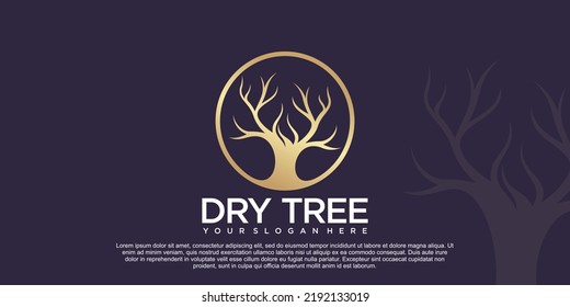 Dry tree logo design with logo circle Premium Vector part 2