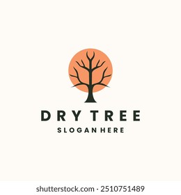 Dry tree logo icon design template vector illustration
