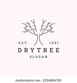 Dry tree logo vector icon illustration hipster vintage retro .