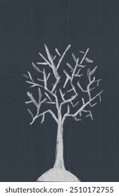 Árbol seco en la lona para usted