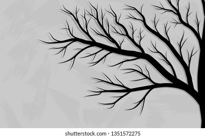 Dry tree on white background. Vector illustration.