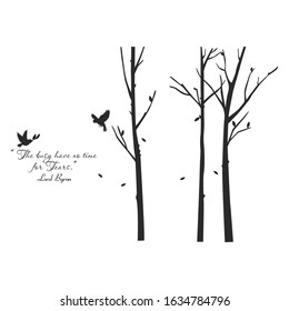 The dry tree with the quote and birds