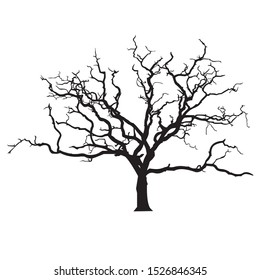 Dry Tree Silhouette Logo Vector