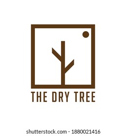 the dry tree in square logo vector