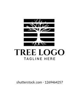 Dry tree striped logo