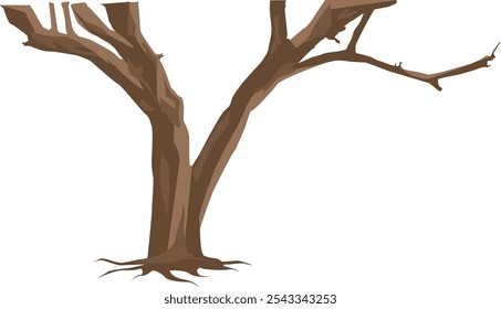 Dry tree trunk without leaves