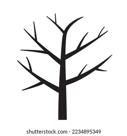 dry tree vector, illustration of black dry tree, tree branch
