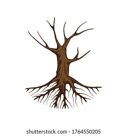 Dry tree vector illustration, isolated on white, EPS 10