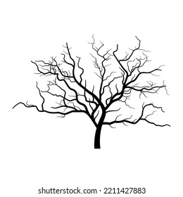 Dry tree vector illustration isolated on white background