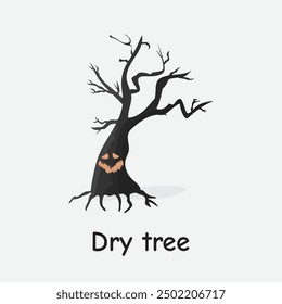 Dry Tree Vector Illustration: Spooky Halloween Haunted Design