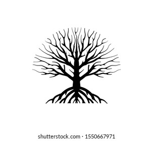 dry tree vector isolated, mangrove tree