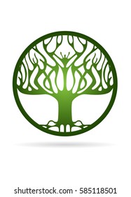 dry Tree vector logo design, eco-friendly concept.