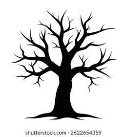 Dry Tree Vector – Nature Decay and Winter Symbol

