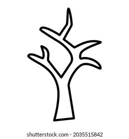  Dry Tree Vector Outline Icon Isolated On White Background
