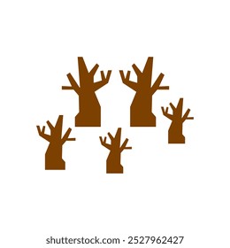dry trees icon on a white background, vector illustration