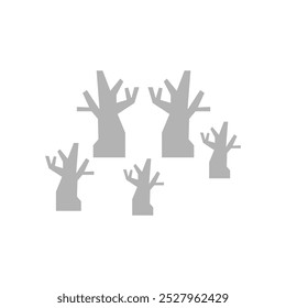 dry trees icon on a white background, vector illustration