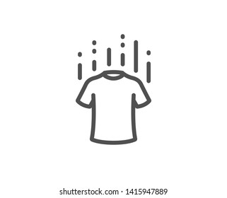 Dry t-shirt line icon. Laundry shirt sign. Clothing cleaner symbol. Quality design element. Linear style dry t-shirt icon. Editable stroke. Vector