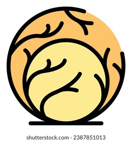 Dry tumbleweed icon outline vector. Desert ball. Dead plant color flat