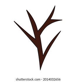 dry twig icon doodles isolated on white background. Summes season vector illustration