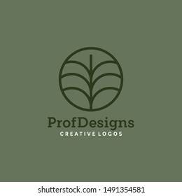 dry twigs circle logo vector simple illustration