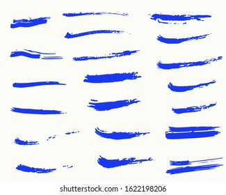 Dry vector brush strokes set