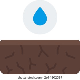 Dry vector design in modern style, drought and water shortage concept, environmental sustainability illustration. Flat Icon