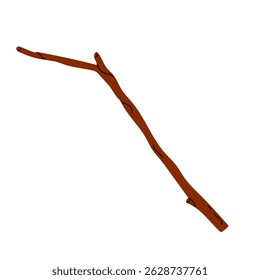 Ramo seco da árvore de madeira isolado no fundo branco. Ilustração vetorial