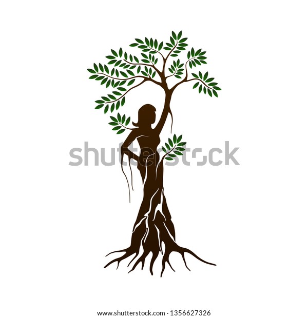 Dryad Vector Illustration Tree Nymph Tree Stock Vector (Royalty Free ...