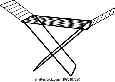 Dryer for clothes floor. Vector image. 