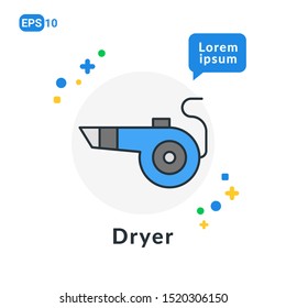 Dryer Construction Tool Flat icon . Used For web, logo, mobile app, User Interface and Infographic