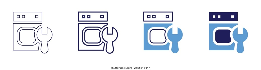 Dryer icon in 4 different styles. Thin Line, Line, Bold Line, Duotone. Duotone style. Editable stroke.