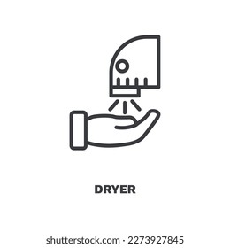 dryer icon. Thin line dryer icon from Hygiene and Sanitation collection. Outline vector isolated on white background. Editable dryer symbol can be used web and mobile