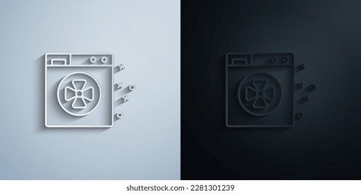 Dryer machine clothes paper icon with shadow effect vector illuistration design