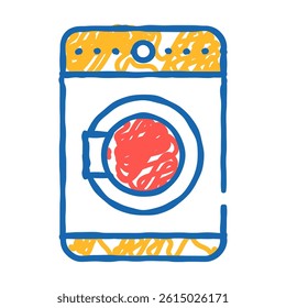 dryer machine doodle icon sketch vector. dryer machine sign. isolated symbol illustration