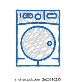 máquina de secador ícone doodle esboço vetor. sinal de máquina de secador. ilustração de símbolo isolado