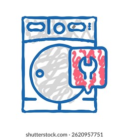 secador máquina de reparação ícone doodle esboço vetor. secador máquina sinal de reparação. ilustração símbolo isolado
