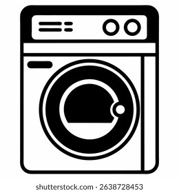 dryer vector line art icon black and white