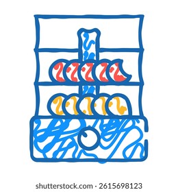 dryer for vegetables and fruits doodle icon sketch vector. dryer for vegetables and fruits sign. isolated symbol illustration